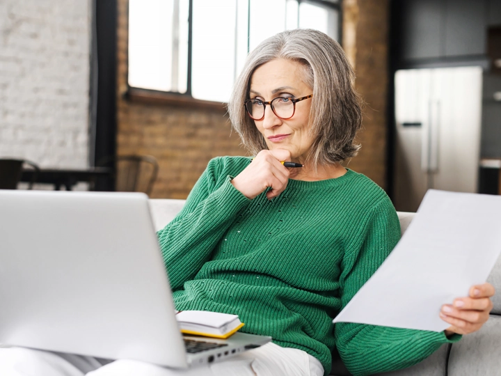 Woman doing research