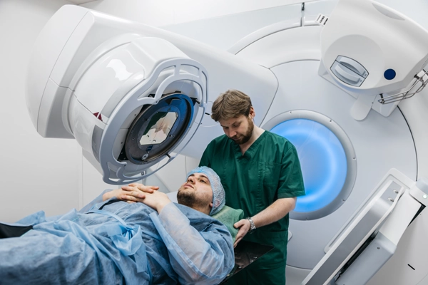 Doctor helping patient