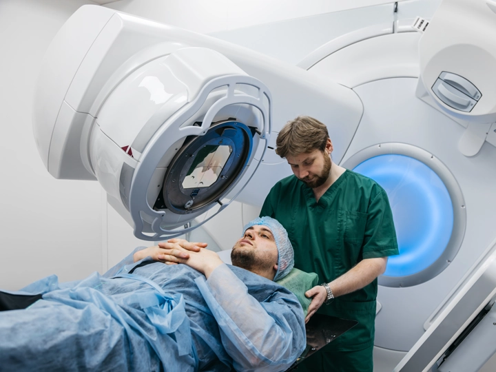 Doctor helping patient