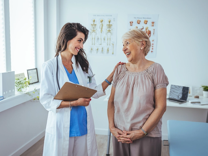 A doctor talking to a patient