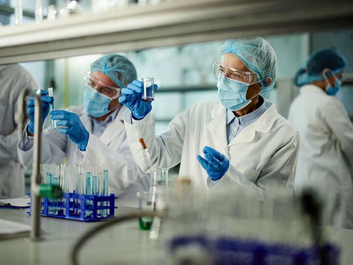 Researchers in a lab