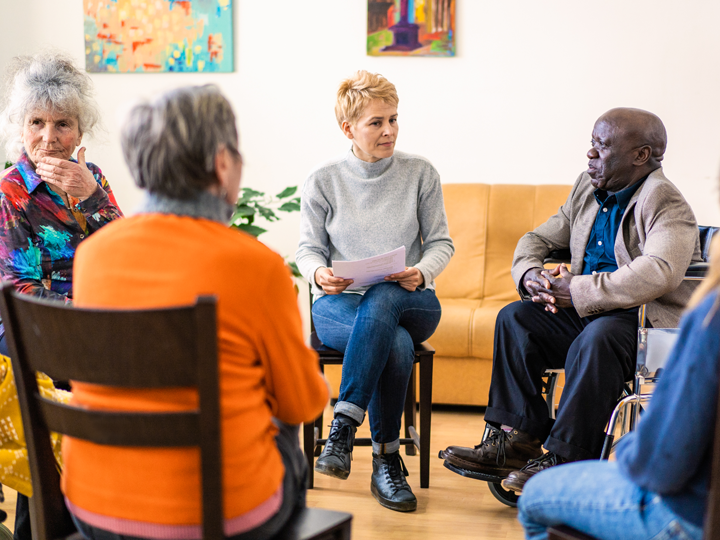 Group of patients talking